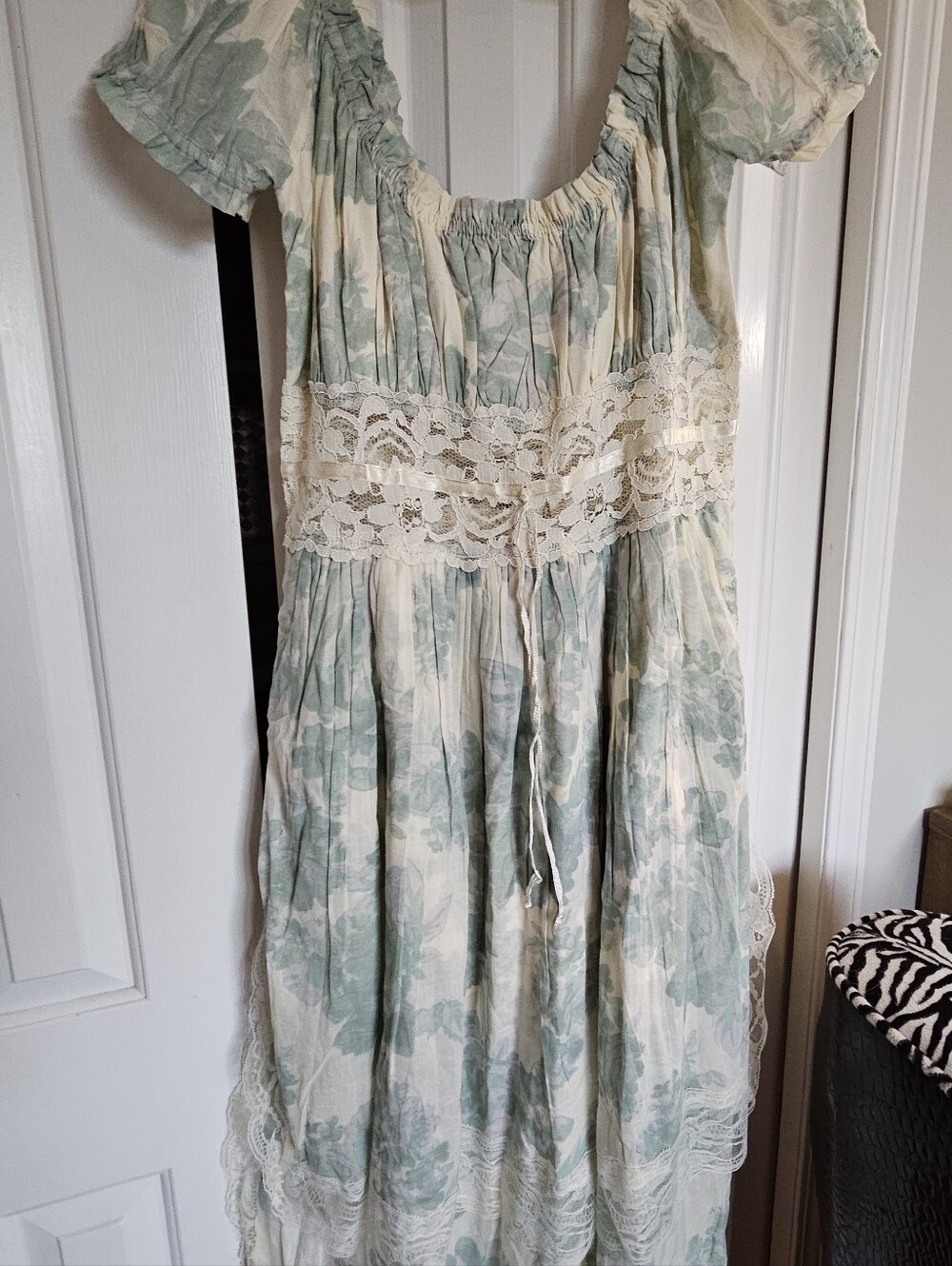 Free People NWT Floral & Lace Empire Waist Midi Dress